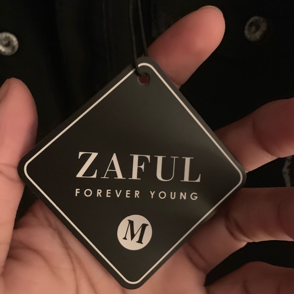 casual faux pocket ripped letter hoodie - Picture 3 of 4